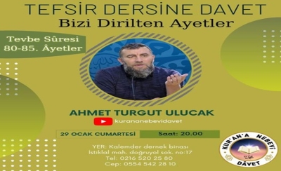 TEFSİR DERSİNE DÂVET - TEVBE SURESİ 80-85. ÂYETLER