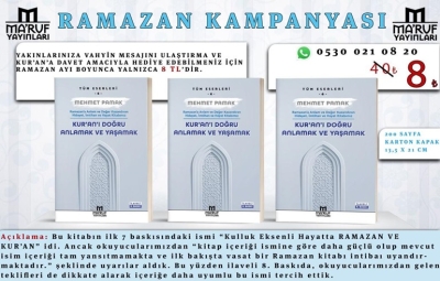 Kur&#039;an&#039;ı Doğru Anlamak ve Yaşamak Kitabında Ramazan Kampanyası